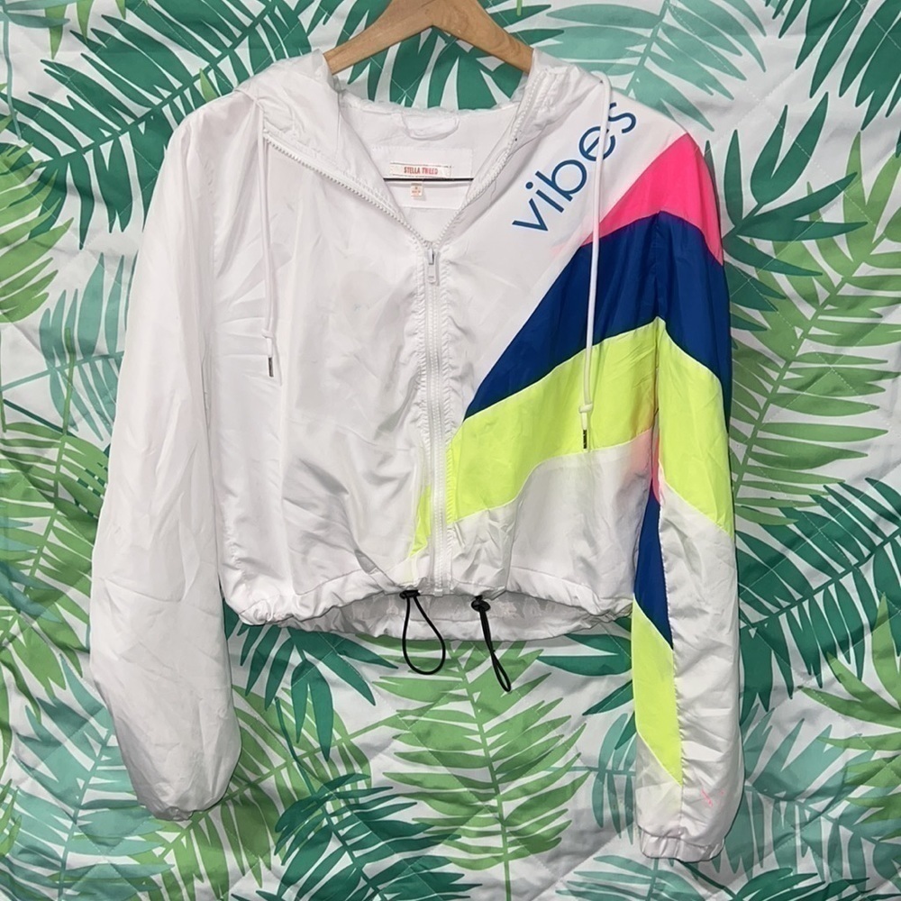 Stella Tweed zip up jacket/wind breaker size L